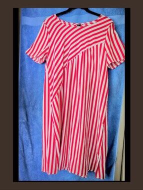 Red and White Striped Women's Dress